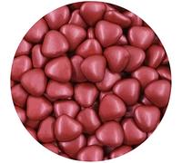EinsSein 0,5kg Corazones de Chocolate boda bautizo medio burdeos perla - corazon bombones para boda comunión - decoración de mesa - wedding favours - paladillas de chocolate, regalos invitados