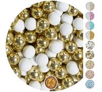 EinsSein 0,7 kg crujientes bolas de chocolate boda bautizo Gran mezcla en blanco-oro brillante para candy bar, corazones de chocolate, dulces de almendra, confeti de chocolate, grageas