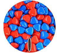 EinsSein 1kg Corazones de Chocolate boda bautizo rojo-azul brillante - dulces, caramelos para candy bar - bombones para boda comunión - decoración de mesa - wedding favours - paladillas de chocolate
