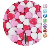 EinsSein 1kg Corazones de Chocolate grageas boda bautizo Mezcla medio blanco-rosa-rosa oscuro brilla corazon amor formas bombones confeti peladillas candy bar cumpleaños niños regalos Tradición