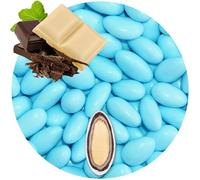 EinsSein 1kg Peladillas de Chocolate boda doble chocolate azul celeste mate peladilla almendra bautizo bautizos grageas comunion comunión niño baratas confeti Fiesta cumpleaños chocolate Evento