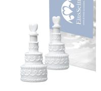 EinsSein 96x Pompas de Jabón para Bodas | Set Blanco en Forma de Tarta | Pomperos de Burbujas Fiesta Detalles de Boda Originales Regalos para Invitados Tubitos Wedding Bubbles Decorativos