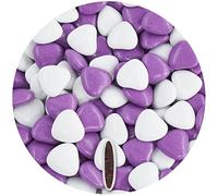 EinsSein Corazones de Chocolate boda bautizo blanco-púrpura brillante - dulces, caramelos para candy bar - bombones para boda comunión - decoración de mesa - wedding favours - paladillas de chocolate