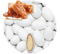 EinsSein Peladillas de Almendra Chocolate Carmelo blanco mate 500g | 80 pieza Confeti Dulce para Fiestas | Grageas para Boda Bautizo y Comunión | Cumpleaños y Eventos