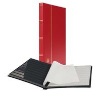 Leuchtturm Álbum de fundas BASIC 32 – 32 páginas negras, tapa no acolchada, rojo