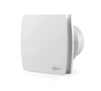 EINTTAX Ventilador extractor de baño silencioso de 100 mm, ventilador cuadrado blanco de 95 m³/h, ventilador de ventilación montado en pared/ventana para cocina, baño, inodoro, 12 W, 34 dB, IPX4