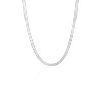 Einzelstück® Cadena de serpiente plana de plata 925, oro rosa de 14 quilates, joya auténtica, collar de plata clásica (collar italiano), 45cm, Plata esterlina, No es una piedra preciosa