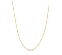 Einzelstück® Cadena Singapur de acero inoxidable 44, 47, 50 cm, cadena de acero inoxidable trenzada, chapada en oro de 14 K, plata, oro, oro rosa, cadena de filigrana sin colgante en diseño Singapur