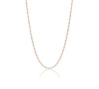 Einzelstück® Cadena Singapur de plata 925, cadena de plata trenzada en oro de 18 K, oro rosa y oro blanco, cadena minimalista para mujer sin colgante, Oro, Circonia cúbica