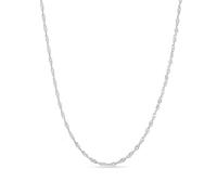 Einzelstück® Cadena Singapur de Plata 925, Trenzada en Oro de 18K, Rosa y Blanco, Minimalista para Mujer Sin Colgante