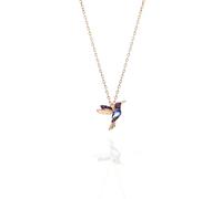 Einzelstück Collar con colgante de pájaro, plata de ley 925 y circonitas, Plata de ley, chapado en oro rosa u oro amarillo, Circonia cúbica