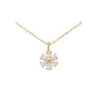 Einzelstück Collar Daisy Blossom con cristal de margarita, plata de ley 925, chapado en oro de 14 K, cadena de plata con colgante de flores de circonitas, joya auténtica hecha a mano, Filigran, Plata