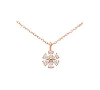 Einzelstück Collar Daisy Blossom con cristal de margarita, plata de ley 925, chapado en oro de 14 K, cadena de plata con colgante de flores de circonitas, joya auténtica hecha a mano, Filigran, Plata