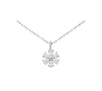 Einzelstück Collar Daisy Blossom con cristal de margarita, plata de ley 925, chapado en oro de 14 K, cadena de plata con colgante de flores de circonitas, joya auténtica hecha a mano, Filigran, Plata