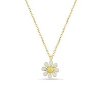 Einzelstück® Collar Daisy con colgante de margarita, plata de ley 925, chapado en oro, antialérgico y sin níquel collar Daisy plateado, Plata esterlina