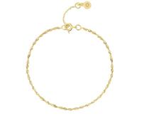 Einzelstück® Singapur Tobillera de plata de ley 925 I Tobillera de plata trenzada, oro de 14 K y oro rosa, joya auténtica Singapur para mujer, Eine Grösse, Plata de ley, No es una piedra preciosa