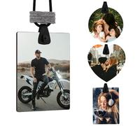 EinzigGeschenk Ambientador personalizado para coche con foto y texto personalizado, 20 fragancias y 5 formas, papel respetuoso con el medio ambiente, colgante de espejo para decoración del coche o