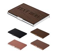 EinzigGeschenk Tarjetero de acero inoxidable personalizable para tarjetas de visita, espacio para hasta 20 tarjetas, diseño superdelgado, amigos, familia, clientes, empleados y empresarios, Estilo de