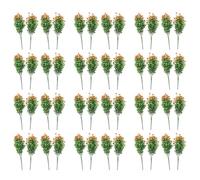 Eioeeklop 48 Unids Flores Artificiales Plantas Al Aire Libre, 8 Ramas Faux Plastic Greenery Arbustos Plantas Colgando Maceta Cocina Hogar Boda Oficina JardíN DecoracióN Naranja