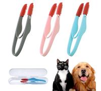 Eioflia Peine de lágrimas para perro, peines para el aseo del perro, 3 unidades, 11.9 cm, de silicona suave, lavable, reutilizable, removedor de manchas de lágrimas