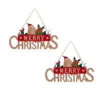 EIOLWJIEO 2 letreros navideños: Adornos navideños Colgantes de para Madera, fáciles de impermeabilizar, Guardar y Decorar Habitaciones y Balcones, Viejo Alce, 22 x 11 cm