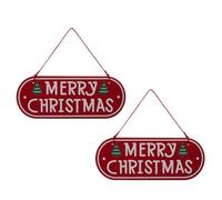 EIOLWJIEO 2 letreros navideños: Adornos navideños Colgantes de para Madera, fáciles de impermeabilizar, Guardar y Decorar Habitaciones y Balcones, Feliz Navidad, 30 * 12 cm