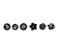 EIOLWJIEO 30 Piezas Camisa cárdigan vástago botón Sombrero Pantalones Diamantes de imitación Botones de Metal Broche Pin Gemelos Insignia Accesorios de Costura, Negro/12-17