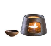 EIOLWJIEO Calentador de cera para velas de té, portátil, para tetera, estilo cafetería, base para calentar velas, duradero, hecho a mano, estilo retro.