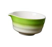 EIOLWJIEO Cuenco de cerámica para matcha con vertedor de 450 ml, hecho a mano, regalo para amigos y amantes del té, color verde oscuro, Verde, 12.5 x 6.4 cm