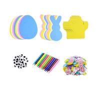 EIOLWJIEO Decoraciones de Pascua para niños, Manualidades, Regalos de Fiesta, Kit versátil Manualidades Espuma para Divertidos proyectos Primavera, Kit Pegatinas Pascua Que Permite a los niños