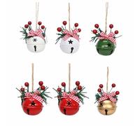 EIOLWJIEO Juego de 6 Adornos navideños de Metal con Colgante para Adornos Festivos clásicos cascabeles. para Colgante 6 cascabeles, Tipo+1