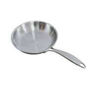 EIOLWJIEO Sartén de acero inoxidable sólida para cocinas de inducción, vitrocerámica y, doméstico, tamaño pequeño, Plata, S