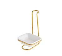 EIOLWJIEO Soporte para reposacucharas con estante para cuencos, organizador de utensilios de cocina, palillos dorados verticales, soporte para sopa, cuchara para soportes, Dorado/Cuadrado/1 Cuenco