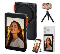 EIOYUMY Pantalla magnética para monitor selfie para teléfono, cámara trasera inalámbrica 1080P con ajuste de enfoque, sincronización de audio, botón de fotos y soporte de aluminio para Vlog Live