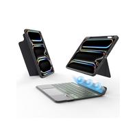 EIP Funda con teclado Bluetooth para iPad Pro de 11 pulgadas (M4/M5), 11 pulgadas con atajos patentados de lápiz capacitivo, protectora, soporte de bisagra ajustable, funda desmontable