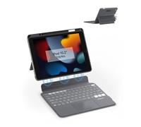 EIP Magnetix - Funda con teclado para iPad 7/8/9ª y Air 3ª, teclado con trackpad, funda magnética desmontable, retroiluminación de 7 colores