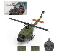 Eipol Helicóptero YU Xiang F07 escala 1/34 UH-1 Huey RC - 1/34 2.4G 6CH sin escobillas 3D/6G Flybarless Advanced RTF RC Helicóptero con posicionamiento de flujo óptico (2 baterías)