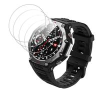 Eirltiy 4 Piezas Protector de Pantalla para Amazfit T-Rex 3, Resistente a los Arañazos, Sin Burbujas, HD Transparente, Cristal Templado Screen Protector Fácil de Instalar