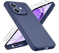 Eirltiy Funda para OPPO A40/ OPPO A40m / OPPO A60 5G con 2 Piezas Cristal Templado, Carcasa Protectora Case Cover, Ultra Fina Suave TPU Silicona Antigolpes Caso Cover 6,67",Púrpura1
