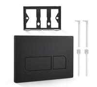 Eirolace Geberit Placa de Accionamiento WC, Placa Descarga Negro, Recambios Compatible con Sigma 01/20/30/50/UP320/UP300, Incluye Marco de Instalación y Tornillos Doble Función (Negro Mate)