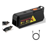 Eirolace Trampa eléctrica para ratones y ratas de 1800 V - Mata instantáneamente, control humano de roedores para interiores, diseño sin contacto con alimentación USB, para el hogar, cocina, oficina