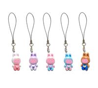 EIROVYA 5 Pcs Colgante para Movil,Phone Charm,Bonito Dije de Teléfono con Diseño de Bunny,Colgante de Teléfono Pequeño y Creativo Cuerda para Movil,Muñecos para Movil,Decoración de Cámara(B)