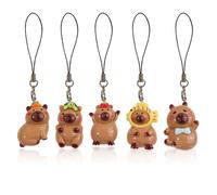 EIROVYA 5 Pcs Colgante para Movil,Phone Charm,Bonito Dije de Teléfono con Diseño de Capibara,Colgante de Teléfono Pequeño y Creativo Cuerda para Movil,Muñecos para Movil,Decoración de Cámara