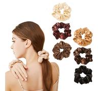 EIROVYA Gomas pelo，lazos pelo mujer，coleteros pelo mujer，gomas pelo mujer，coleteros pelo niña,6 Coleteros de Satén, Scrunchies Seda para Pelo de Mujer Lazos Chica Suave Gomas Elástica para Cabello