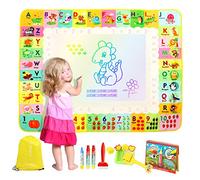 eisaro Alfombra Pintar Agua Niños 120x90 cm - Juguetes Niños 2 a 6 Años - Pizarra Mágica con Libro de Dibujo und 4 Bolígrafos para Juegos Educativos para Niños Niñas Navidad Regalos.