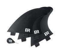Eisbach Riders Juego de aletas FCS Thruster para tablas de surf y SUP - 3 aletas de tabla de surf con llave aleta - Aletas de repuesto de alta calidad fabricadas en Alemania (negro, pequeño - G3)