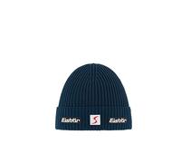 Eisbär Gorro con Vuelta Nórdico Skipool Mujer/Hombre - Made in Austria Beanie de Lana Esquiar Sombrero Merino Vuelta, Forro, Forro Invierno otoño/Invierno - Talla única Azul petróleo