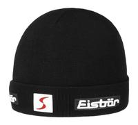 Eisbär Gorro con Vuelta Renan RL Skipool Mujer/Hombre - Made in Austria Beanie de Lana Esquiar Sombrero Merino Invierno otoño/Invierno - Talla única Negro