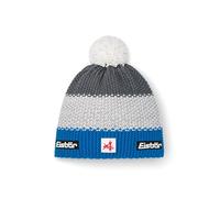 Eisbär Gorro de invierno para hombre y mujer con pompón de esquí Austria, unisex, con forro polar, protege contra el frío y el viento, gorro de pompón, transpirable, elástico, capucha de Austria, azul