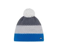 Eisbär Gorro de invierno unisex con forro polar que protege contra el frío y el viento, gorro de pompón, transpirable, termorregulador, cálido, de Austria, azul/gris, Talla única